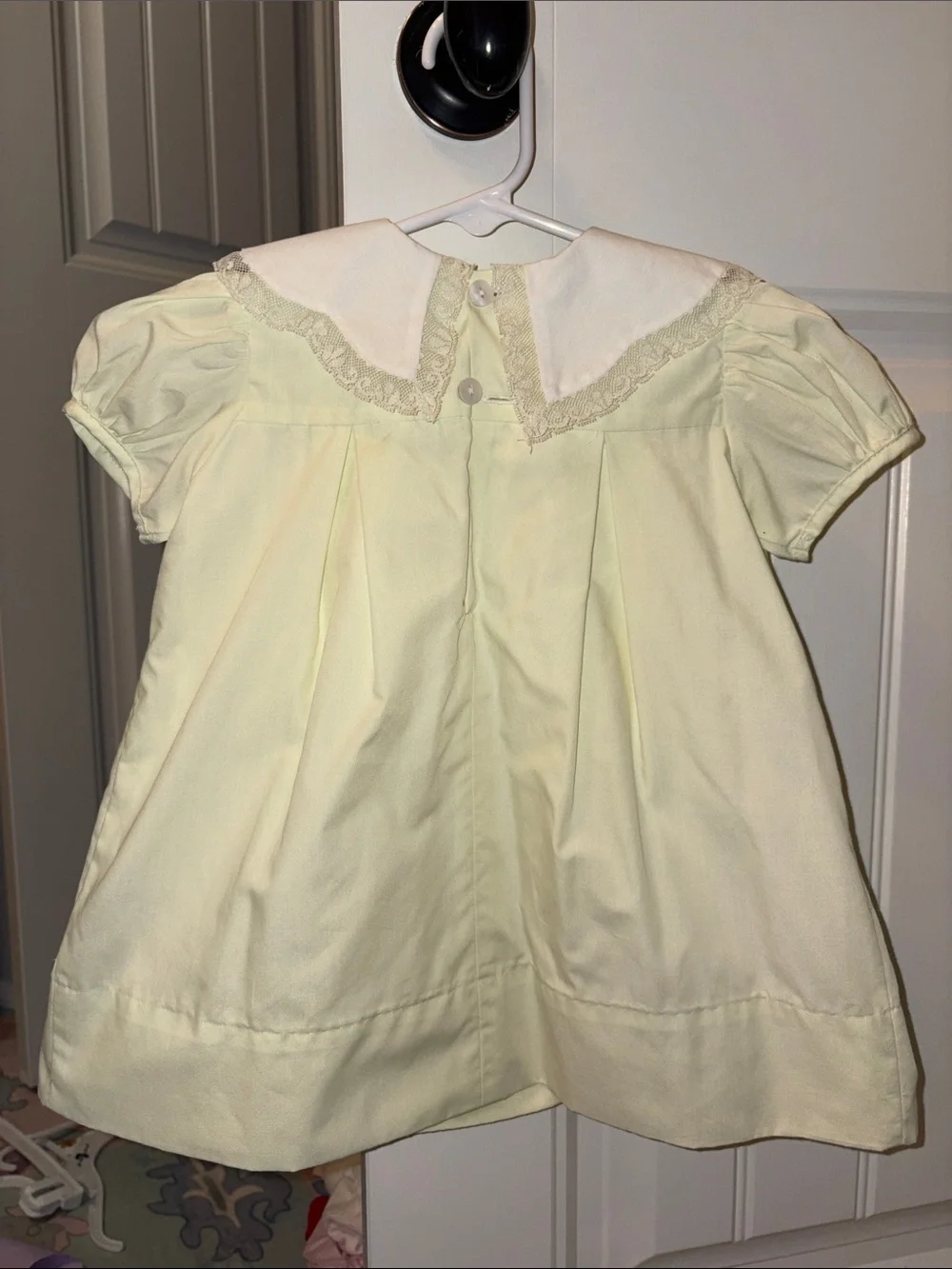 Classic Yellow Embroidered Collar Girls' Formal Dress